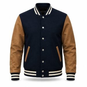 Custom Navy & Camel Varsity Jacket